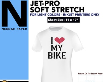 11 x 17"  Iron On Paper 10 Sheets - Neenah Jet Pro SofStretch Inkjet Heat Transfer Paper - Iron On Transfer Paper 11 x 17"