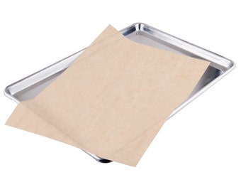 CHEFworth Unbleached Quilon Treated Natural Brown Parchment Paper Baking Sheets Pan Liner 8x12 250 Sheets for 1/4 pan