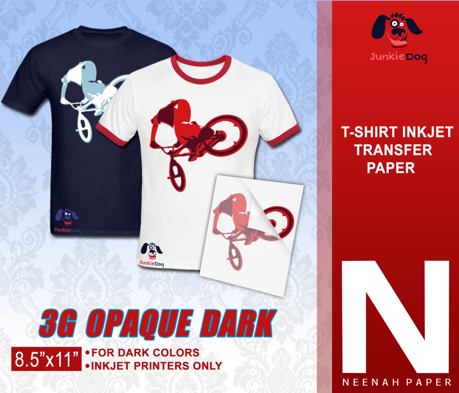 5 Sheets - Neenah 3G Jet Opaque Inkjet Inkjet Heat Transfer Paper ...