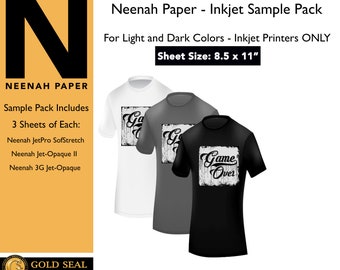 VTS Inkjet Iron-on Printable Vinyl, Light Fabric, 8.5 X 11, 10 Pack ...