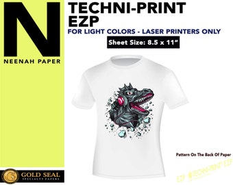 25 Sheets - Neenah Techni-Print EZP Laser Heat Transfer Paper - Iron On Transfer Paper 8.5 X 11"