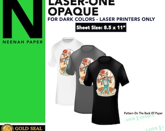 10 Sheets - Neenah Laser 1 Opaque Heat Transfer Paper - Iron On Transfer Paper 8.5 X 11"