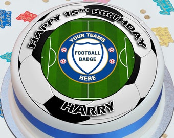 Badge Football personnalisé glaçage comestible rond