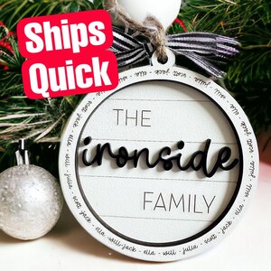 Family Name Christmas Ornament, Christmas Family Ornament 2023, Ornament for Couples, Family Ornament with Names, Personalized Family Gift