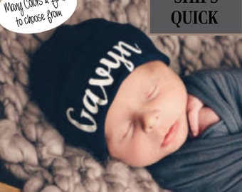 Baby Boy Newborn Hat, Newborn Christmas Gift, Personalized Baby Hat, Newborn hat, Personalized Newborn Hat, Personalized Hat Custom Baby Hat