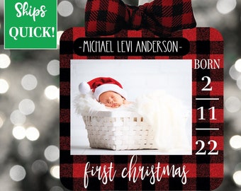 Personalized Baby's First Christmas Ornament 2022, Unique First Christmas Photo Ornament, Newborn Baby Ornament,  Custom Baby Ornament