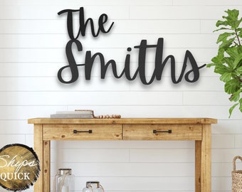 Large Last Name Wood Sign, Family Name Sign, Cut Out Name Sign, Wedding Last Name Sign, Custom Name Sign, Backdrop Name Sign for New Couple