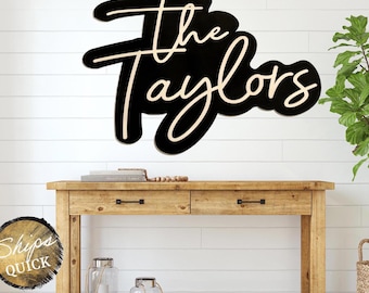 Wooden Name Sign | Layered Name Sign | Custom Name Wood Sign | Backdrop Sign For Party Decorations | Large Wedding Sign | 3d Wood Name