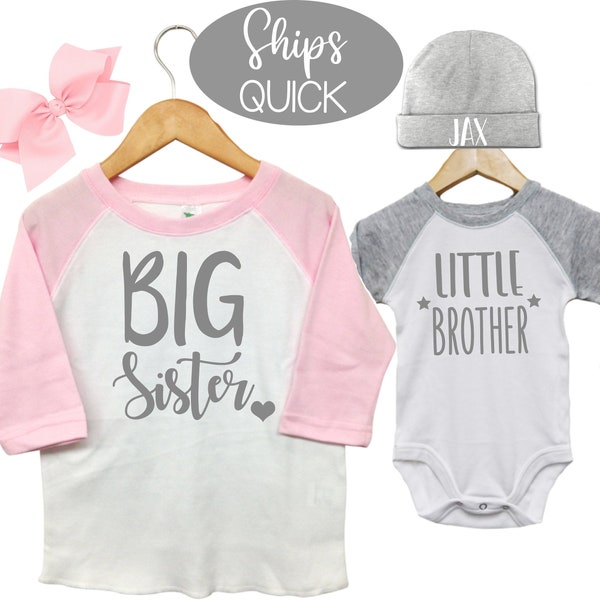 Big Sister Little Brother Outfits, Big Sister Shirt, Little Brother Outfit, Personalized Big Sister Little Brother Matching Sibling Set