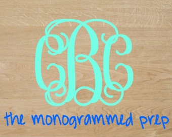 4 Letter Monogram Decal Monogram Car Decal Four Letter | Etsy