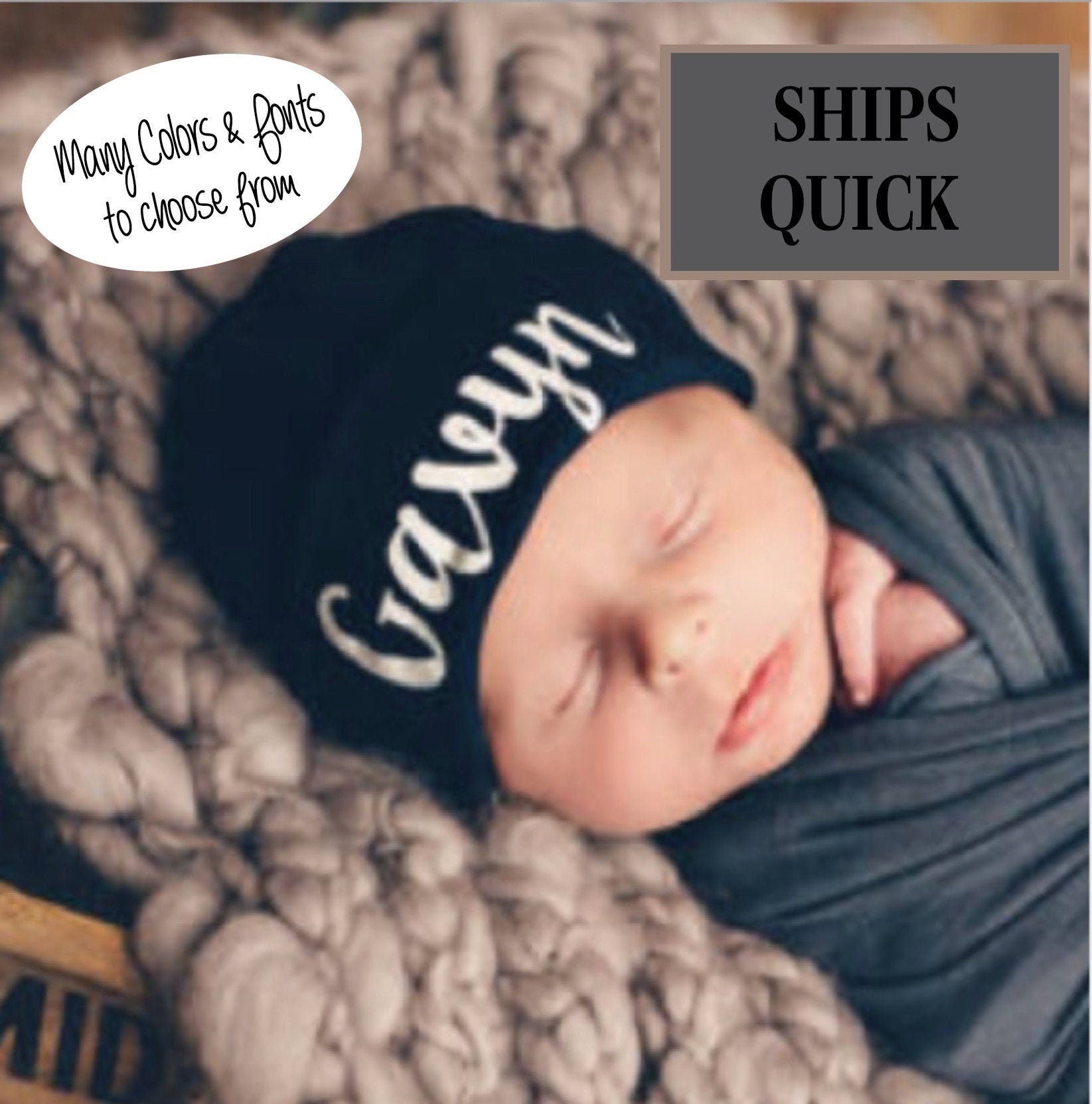 Custom newborn beanies Clearance