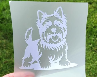 Customizable Yorkie Yorkshire Terrier Dog Vinyl Decal Sticker Car Laptop Journal