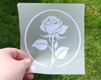 Customizable Floral Rose Vinyl Decal Sticker Car Laptop Journal tumbler