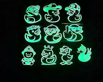 Water resistant Duck Sticker Decal Holographic Glow in the Dark Car Decal Laptop