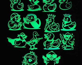 Holographic Glow in the Dark Duck Vinyl Sticker Decal Car Decal Laptop Waterproof