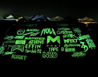 Rave Edm Dj Custom Glow In Dark Holographic Vinyl Decal Sticker