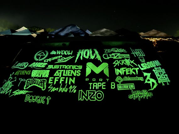 Rave Edm Dj Custom Glow In Dark Holographic Vinyl Decal Sticker
