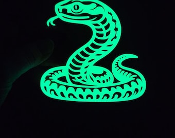 Holographic Glow in the Dark Viper Snake Vinyl Decal Sticker Car Laptop Journal