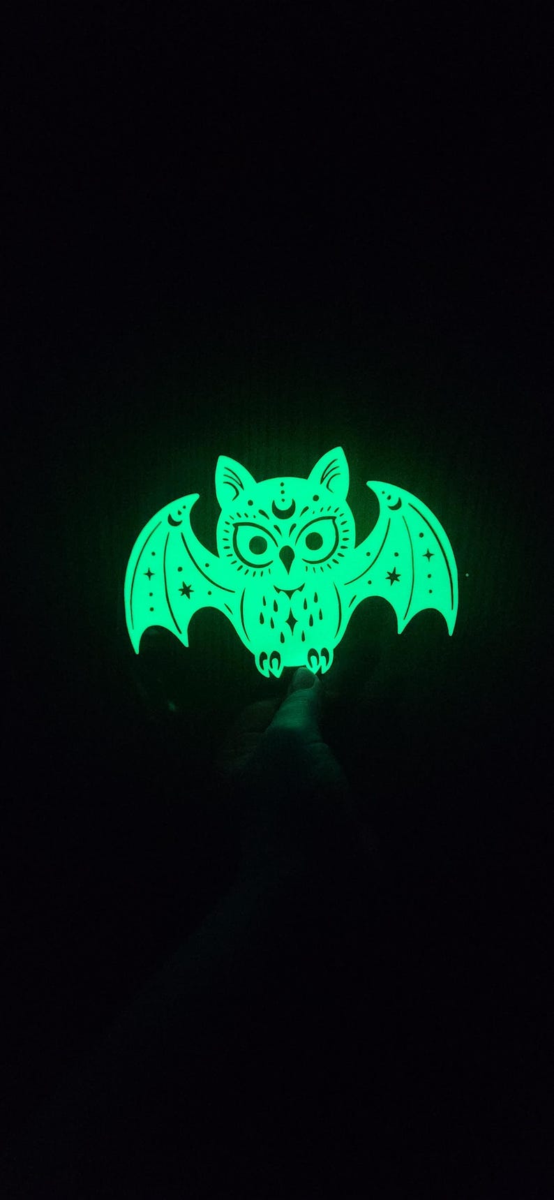 Holographic Glow in the Dark Celestial Bat Owl Cryptid Vinyl Decal ...