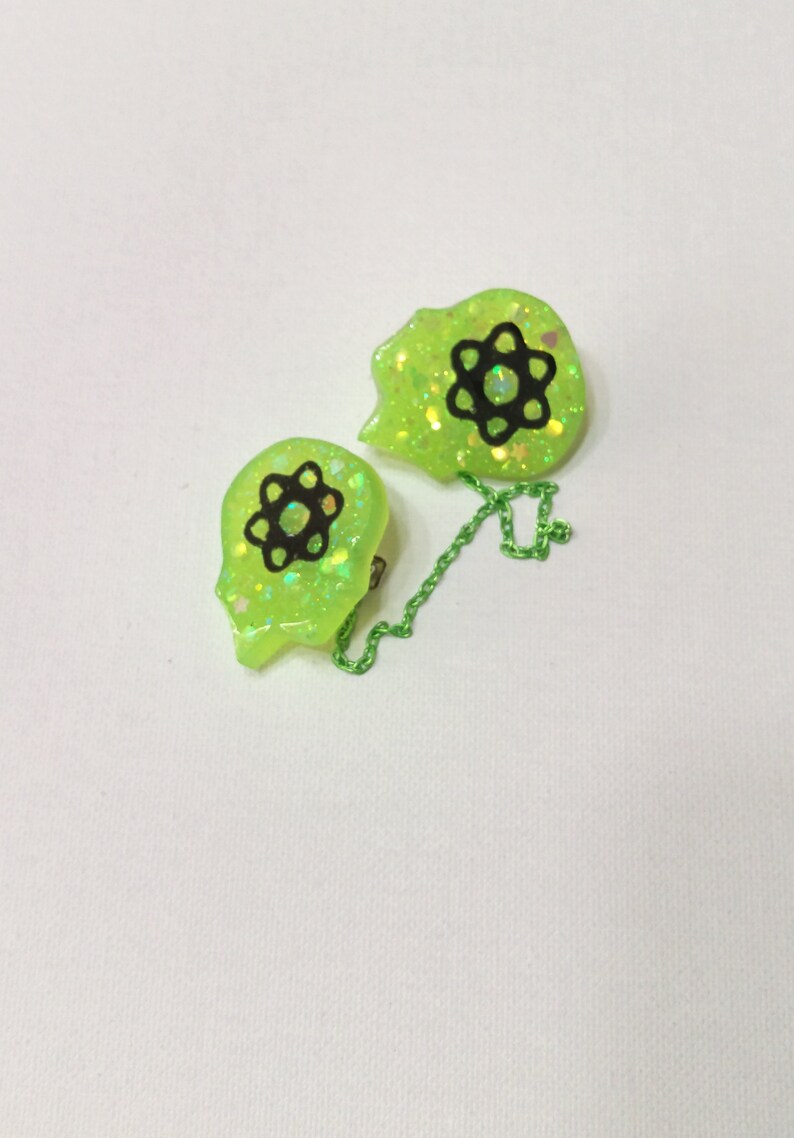 Pin Up Girl Science Jewelry Atom Jewelry Atom Sweater Clips Cardigan Clips Glow Sweater Clips Sweater Guard Science Gift Dress Clips