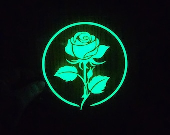 Holographic Glow in the Dark Flower Floral Rose Vinyl Decal Sticker Car Laptop Journal
