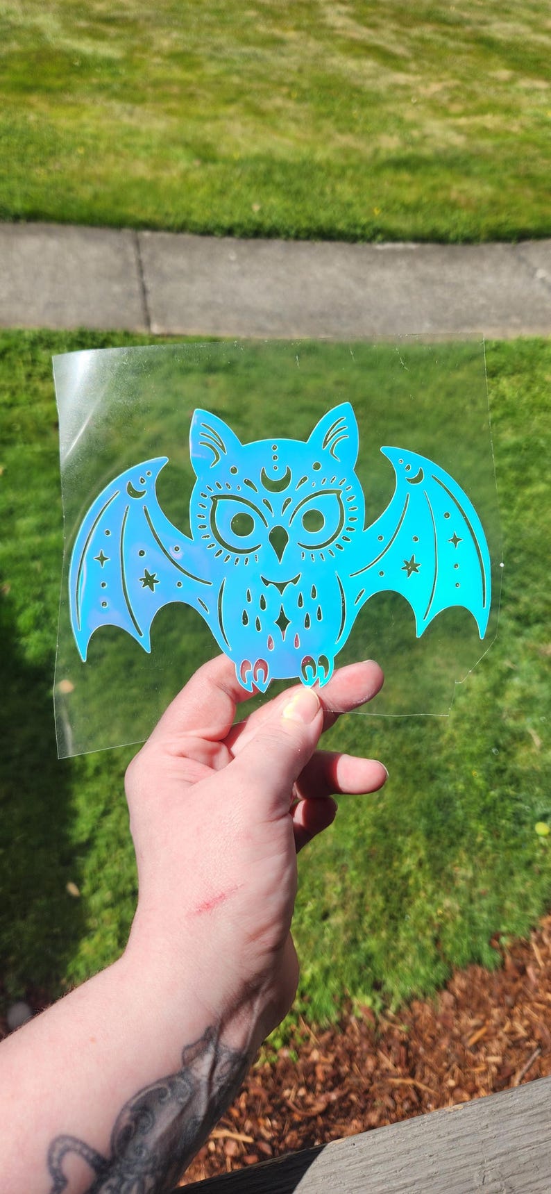 Holographic Glow in the Dark Celestial Bat Owl Cryptid Vinyl Decal ...