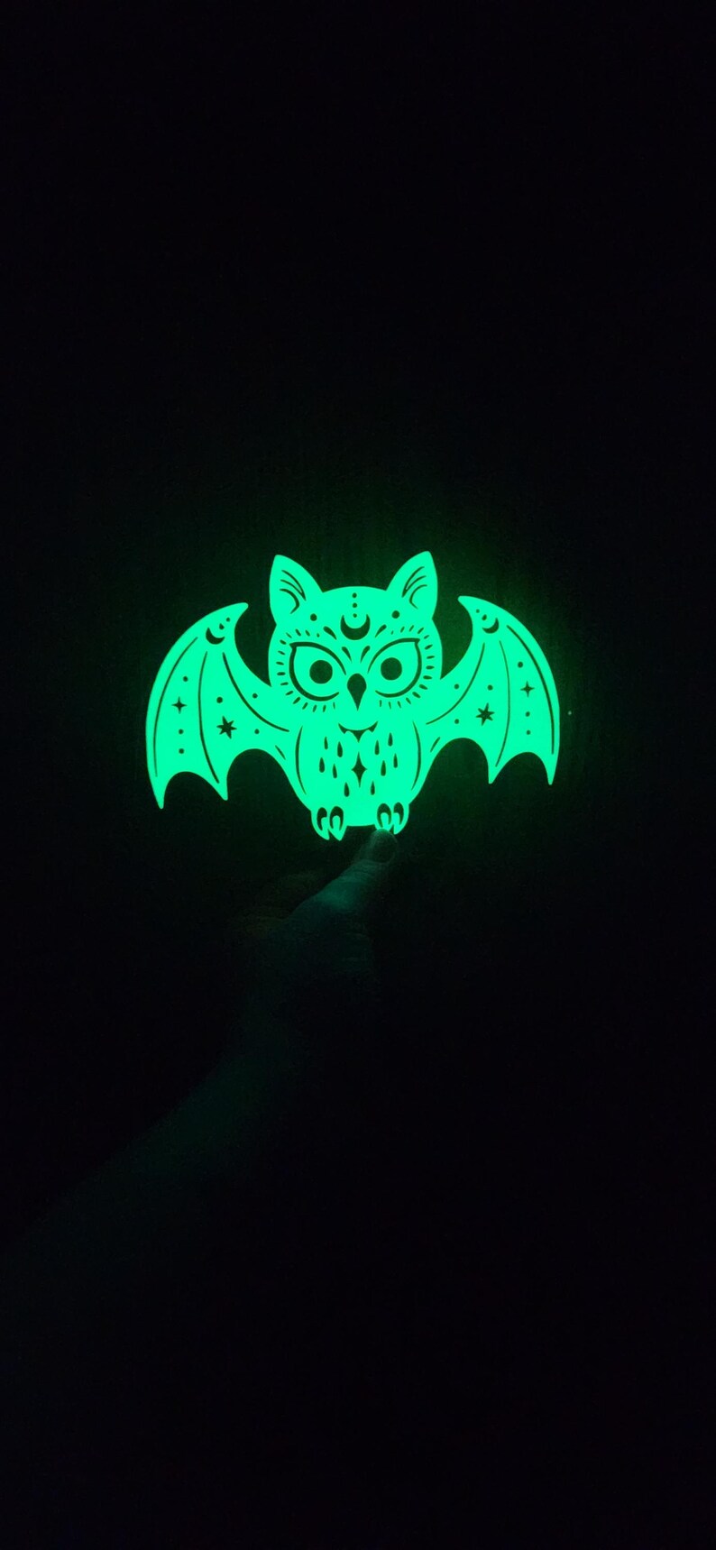 Holographic Glow in the Dark Celestial Bat Owl Cryptid Vinyl Decal ...