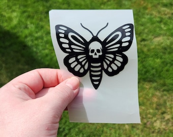 Customizable Butterfly Skull Moth Vinyl Decal Sticker Car Laptop Journal