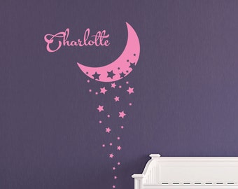 Moon Stars Wall Decal Falling Stars Wall Decal Star Name Wall Decal Fairy Dust Wall Decal Crescent Moon Wall Decal Shooting Stars Decal