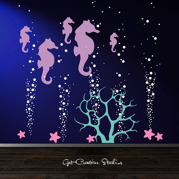 Seahorse Wall Decal Etsy