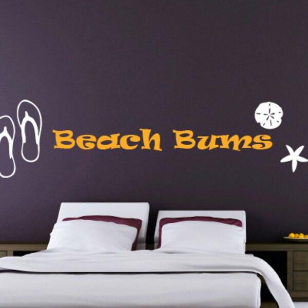 Beach Wall Decal Ocean Wall Decor Sea Shell Wall Decal Beach House Wall Decor Starfish Wall Decal Sand Dollar Wall Decal Beach Bums Wall