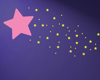 Sparkle Star Decal Shooting Star Decal Star Wall Decal Falling Star Decal Star Decor Baby Decor Night Sky Decor Sky Decal Gold Star Decal