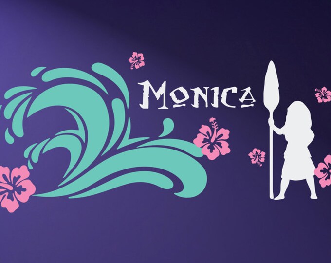 Moana Wall Decal Moana Wall Decor Princess Wall Decal Wave Wall Decal ...