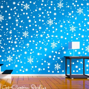 Snow Decal Snowflake Wall Decal Sticker Snow Storm Snowflake Frozen Decal Winter Scene Windows Winter Decal White Christmas Holiday Decor