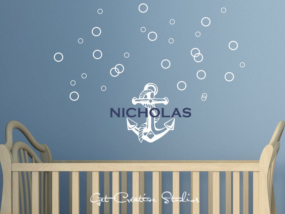 Anchor Name Wall Decal Nautical Wall Decal Anchor Wall Decal Etsy
