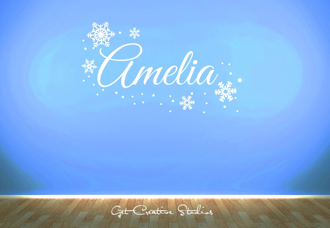 Frozen Wall Decal Name Wall Decal Snowflake Wall Decal Winter Decor