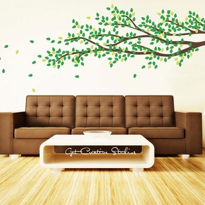 Tree Decal Leaf Decal Branch Tree Branch Wall Decal Spring Summer Leaves Decal Tree Decor Breeze Cottage Wall Decal Stickers 300 LEAVES image 1