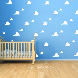 Toy Story Clouds Wall Decal Cloud Wall Decal Nursery Wall Decal Toy Story Wall Decals Clouds Wall Decor Toy Story Decor Toy Story Wall Art