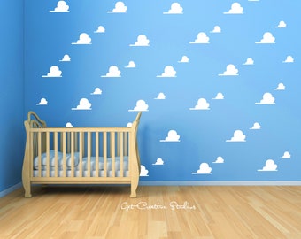 Toy Story Clouds Wall Decal Cloud Wall Decal Nursery Wall Decal Toy Story Wall Decals Clouds Wall Decor Toy Story Decor Toy Story Wall Art