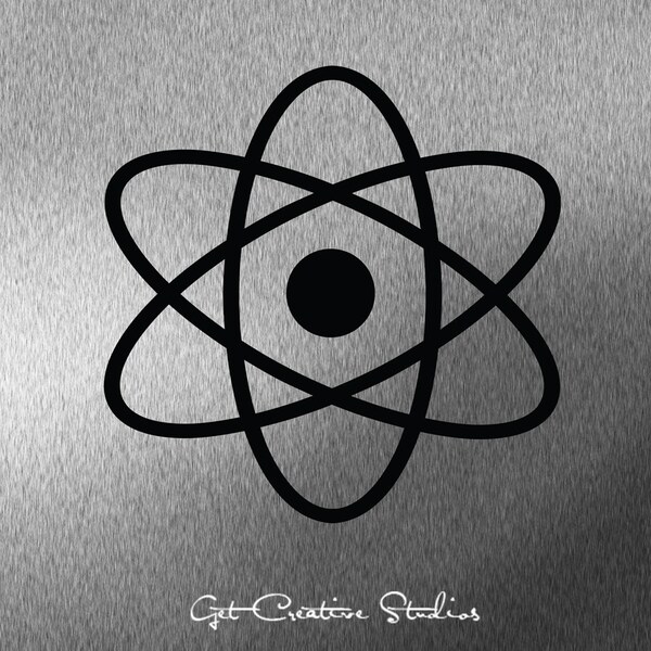 Atom Decal Atomic Decal Nuclear Wall Sticker Symbol Energy Electron Molecule Decal Nucleus Proton Neutron Particle Higgs Boson Physics Icon