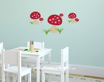 Mushroom Decal Toadstool Wall Decal Mushroom Nature Decal Toadstool Decoration Toadstool Room Decor Mushroom Nursery Mushroom Decals