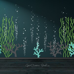 Underwater Decal Bubble Wall Decal Ocean Wall Decal Aquarium Wall Decal Ocean Decal Coral Reef Wall Decal Seaweed Decal Bubbles Decal Fish image 5