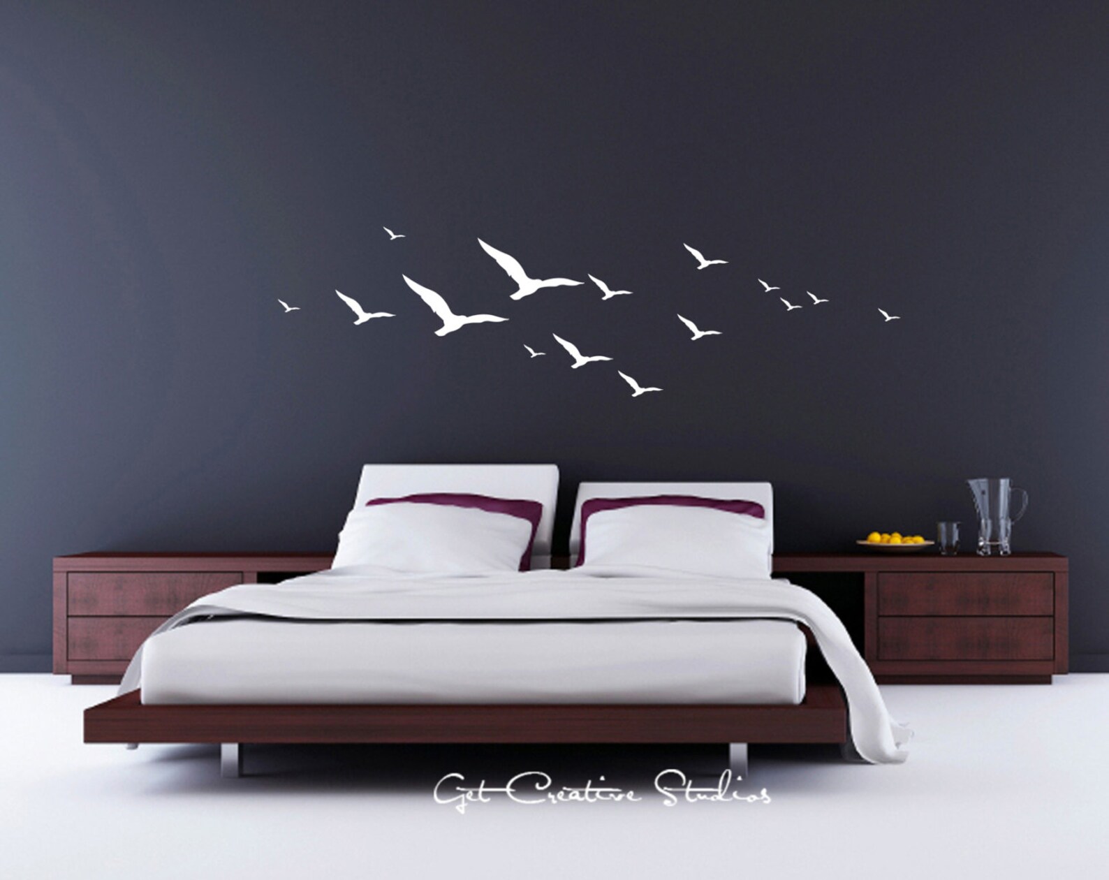 Seagull Wall Decals Birds Wall Decal Seagull Wall Art Flock of Etsy