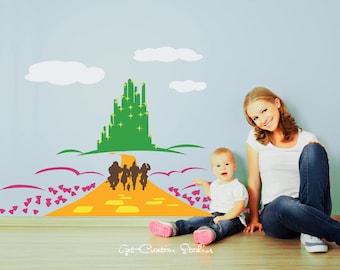 Wizard of Oz Wall Decal Emerald City Wall Decal Dorothy Wall Decor Baby Room Wall Decal Nursery Wall Decor Oz Wall Decal Yellow Brick Road