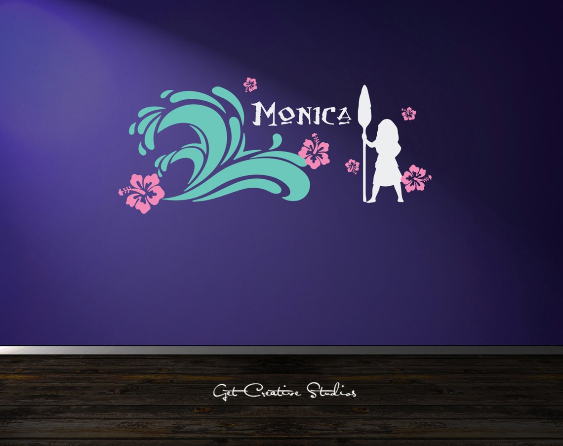 Moana Wall Decal Moana Wall Decor Princess Wall Decal Wave - Etsy