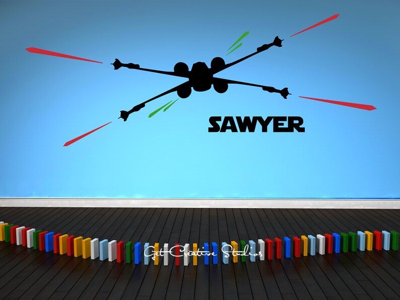 Star Wars Wall Decal X-Wing Wall Decal Name Luke Skywalker Spaceship Jedi Decal Darth Vader Death Star Trench Sticker Boys Room Children