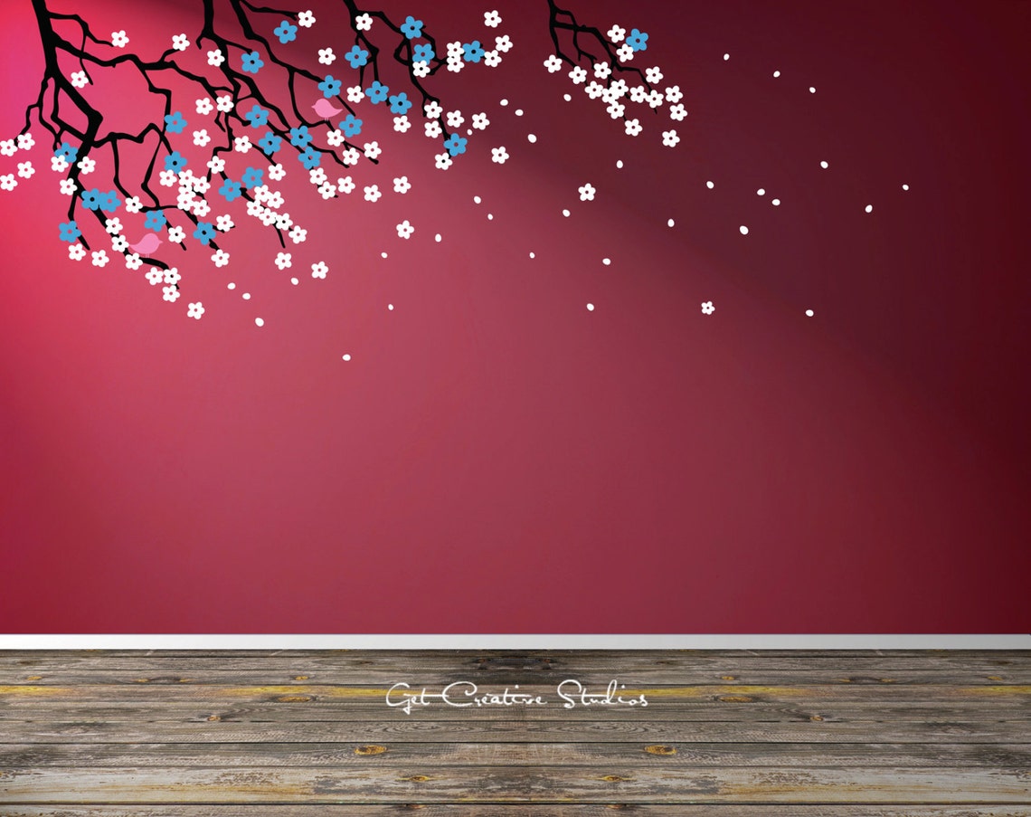 Floral Wall Decal Floral Wall Sticker Tree Branch Decal Etsy