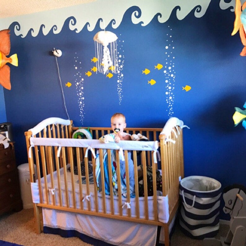 Bubble Decal Aquarium Decal Fish Decal Ocean Scene Wall Art Etsy