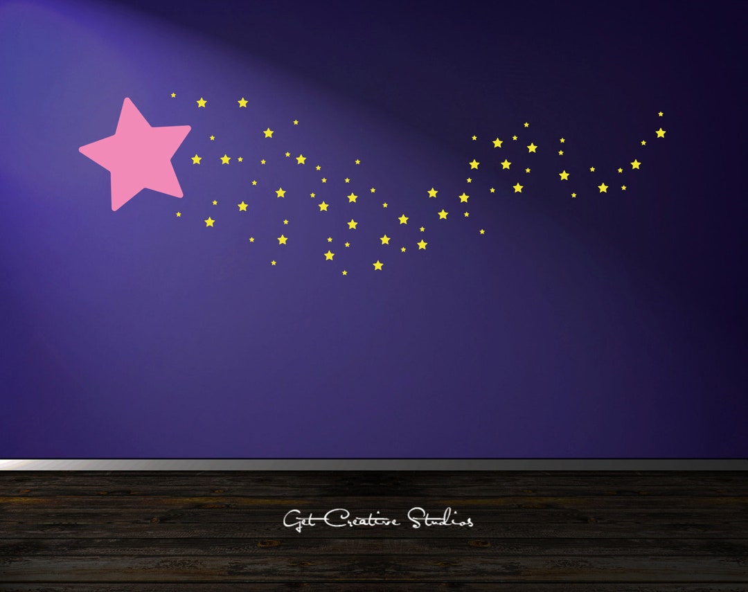 Sparkle Star Decal Shooting Star Decal Star Wall Decal Falling Star
