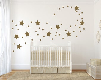 Stars Wall Decal Nursery Wall Decal Disney Magical Star Baby Room Wall Decor Twinkle Little Star Sparkle Stars Gold Metallic 2 sizes